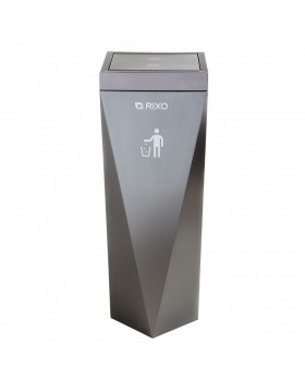 Металева урна для сміття Rixo Solido WB060G Black 60 л з внутрішнім знімним відром-foto3