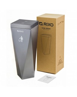 Металлическая урна для мусора Rixo Solido WB060G Black 60 л с внутренним съемным ведром-foto7