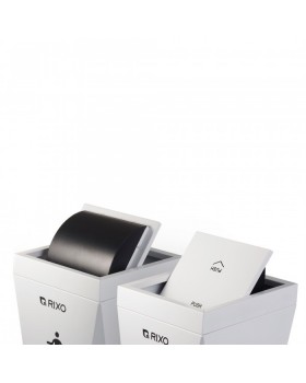 Урна для сміття Rixo Solido WB060W 60 л біла матова з поворотною кришкою-foto3