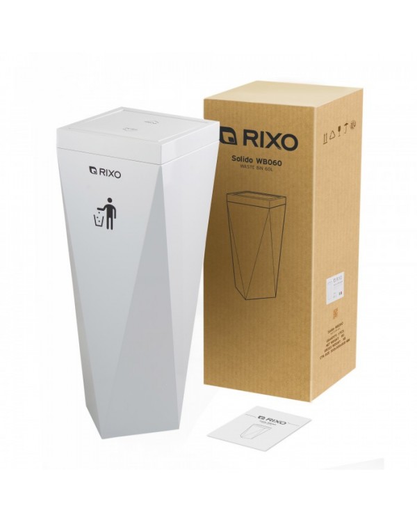 Урна для сміття Rixo Solido WB060W 60 л біла матова з поворотною кришкою Урна для сміття Rixo Solido WB060W 60 л біла матова з поворотною кришкою