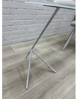 Кавовий столик MR-СМ_loft-21 з круглою скляною стільницею для клієнтської зони-foto5