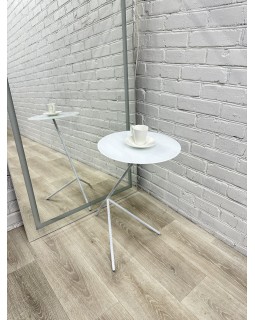 Кавовий столик MR-СМ_loft-21 з круглою скляною стільницею для клієнтської зони-foto6