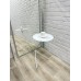 Кофейный столик MR-СМ_loft-21 с круглой стеклянной столешницей для клиентской зоны Кофейный столик MR-СМ_loft-21 с круглой стеклянной столешницей для клиентской зоны