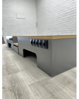 Усиленный двойной подиум под педикюрные кресла ПОД-05г_MR подиум с ящиками и розетками-foto6