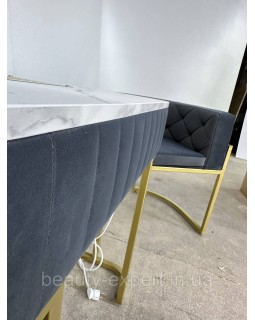 Манікюрний стіл PREMIUM-02 з металевим каркасом м’якою частиною та полицею-foto8