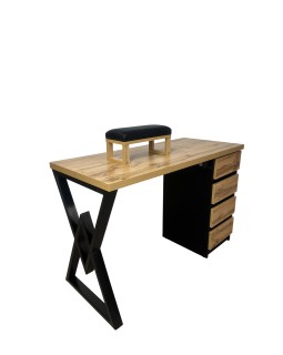 Маникюрный стол LOFT СМ100-05 стол с тумбой на 4 ящик + РОЗЕТКИ + маникюрная подставка для рук клиента Маникюрный стол LOFT СМ100-05 стол с тумбой на 4 ящик + РОЗЕТКИ + маникюрная подставка для рук клиента