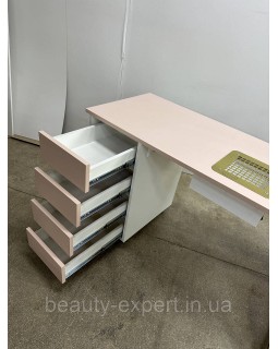 Стол маникюрный Loft СМ100-24 рабочий стол мастера маникюра с тумбой на 4 ящика + врезные РОЗЕТКИ-foto10