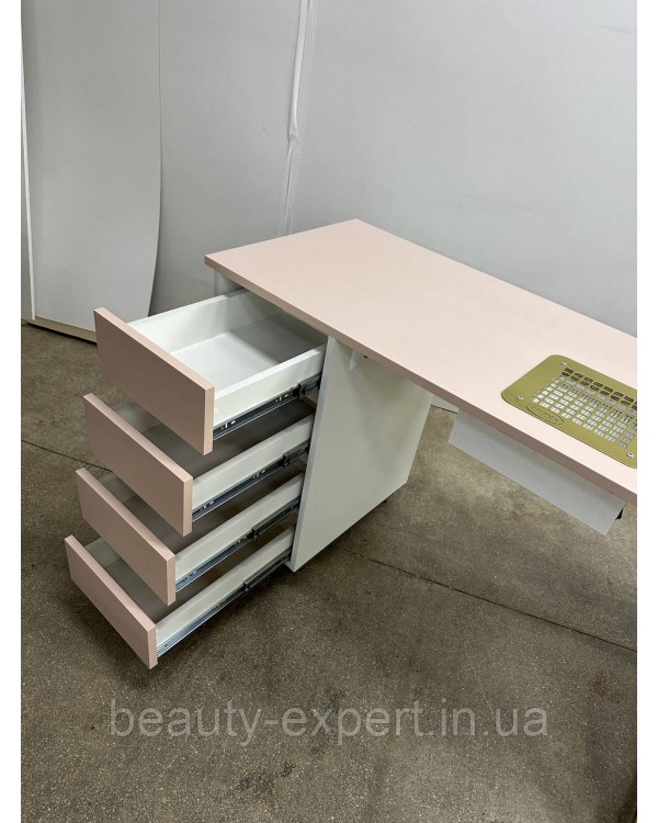 Стол маникюрный Loft СМ100-24 рабочий стол мастера маникюра с тумбой на 4 ящика + врезные РОЗЕТКИ Стол маникюрный Loft СМ100-24 рабочий стол мастера маникюра с тумбой на 4 ящика + врезные РОЗЕТКИ