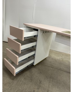 Стіл манікюрний Loft СМ100-24 робочий стіл майстра манікюру з тумбою на 4 ящики + врізні РОЗЕТКИ-foto7