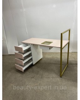 Стол маникюрный Loft СМ100-24 рабочий стол мастера маникюра с тумбой на 4 ящика + врезные РОЗЕТКИ-foto7