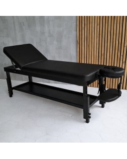 Стационарный массажный стол кушетка на черных деревянных ножках KP-10 BLACK Стационарный массажный стол кушетка на черных деревянных ножках KP-10 BLACK