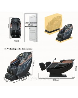 Массажное кресло XZERO LS39 Premium Black 3D массажная каретка 6 техник массажа и функция невесомости-foto10