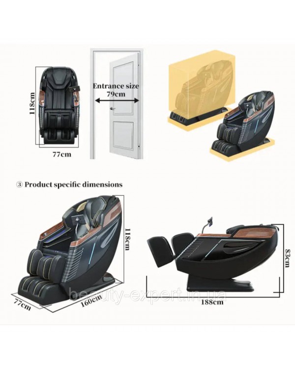 Массажное кресло XZERO LS39 Premium Black 3D массажная каретка 6 техник массажа и функция невесомости Массажное кресло XZERO LS39 Premium Black 3D массажная каретка 6 техник массажа и функция невесомости