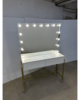 Столик для візажу та макіяжу MR_ДЗ-09 з LED-дзеркалом і висувними ящиками Перукарські дзеркала-foto3