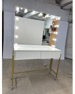 Столик для визажа и макияжа MR_ДЗ-09 с LED-зеркалом и выдвижными ящиками Парикмахерские зеркала-foto4