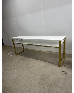Стол маникюрный на металлических ножках loft-17а_MR Широкий стол для двух мастеров маникюра 200х50х80см-foto3