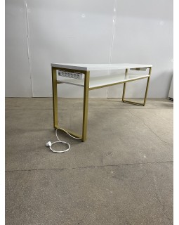Стол маникюрный на металлических ножках loft-17а_MR Широкий стол для двух мастеров маникюра 200х50х80см-foto4