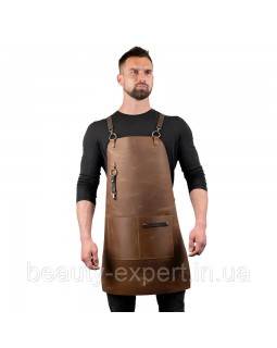 Крепкий кожаный фартук Daddy Smoke светло-коричневый для BBQ и кухни Крепкий кожаный фартук Daddy Smoke светло-коричневый для BBQ и кухни
