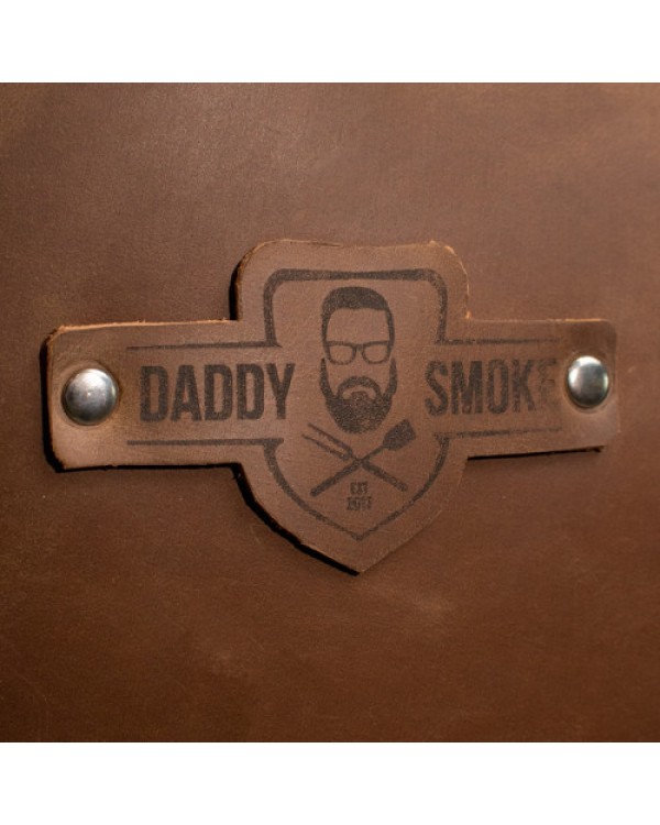 Крепкий кожаный фартук Daddy Smoke светло-коричневый для BBQ и кухни Крепкий кожаный фартук Daddy Smoke светло-коричневый для BBQ и кухни