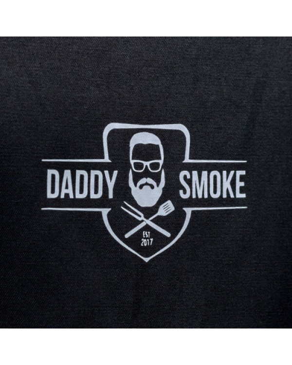 Тканинний чорний фартух DADDY SMOKE для приготування страв та захисту одягу Тканинний чорний фартух DADDY SMOKE для приготування страв та захисту одягу