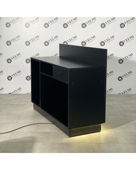 Стіл-рецепція для адміністратора ONYX ресепшн з графітовим дзеркалом та LED-підсвіткою VM433-foto5