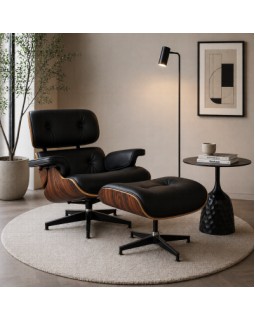 Крісло Relax Black з підставкою для ніг та столик Лола — комплект для релаксу