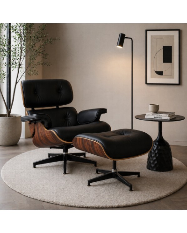 Крісло Relax Black з підставкою для ніг та столик Лола — комплект для релаксу Крісло Relax Black з підставкою для ніг та столик Лола — комплект для релаксу