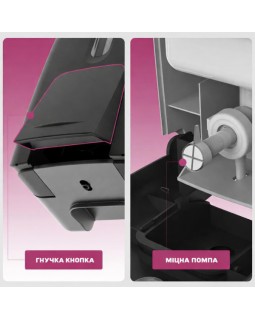 Профессиональный черный дозатор жидкого мыла Interhasa 800 мл для офиса и медучреждений-foto5