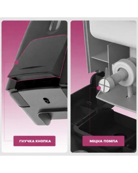 Профессиональный черный дозатор жидкого мыла Interhasa 800 мл для офиса и медучреждений-foto5