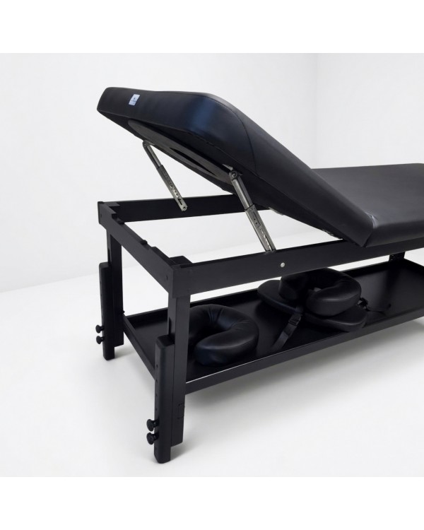 Массажная кушетка стационарная деревянная KP-16 BLACK Premium для салона красоты Стол для массажа Массажная кушетка стационарная деревянная KP-16 BLACK Premium для салона красоты Стол для массажа