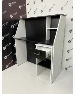 Рецепция с выдвижным ящиком стойка администратора Modern офисная стойка в приемную стол-ресепшн VM420-foto6