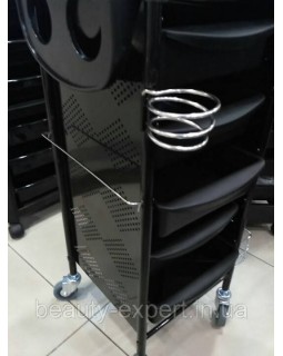 Тележка парикмахерская черная с металлическими боковинами 3015В ABS-foto4