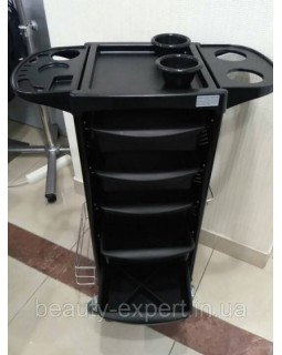 Тележка парикмахерская черная с металлическими боковинами 3015В ABS-foto6