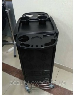 Тележка парикмахерская черная с металлическими боковинами 3015В ABS-foto7