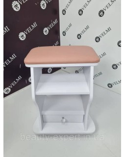 Педикюрная тумба тележка для педикюра пуф подставка для ног, выдвижной ящик, полка для маникюрной вытяжки-foto3