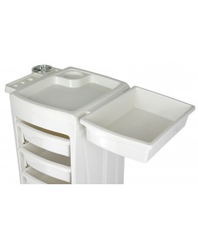 Парикмахерская тележка, тележка для инструментов парикмахера Pomocnik CAPRI White-foto3