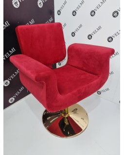 Кресло парикмахерское на ГИДРАВЛИКЕ Diva Gold VELMI кресла для парикмахеров на золотом диске