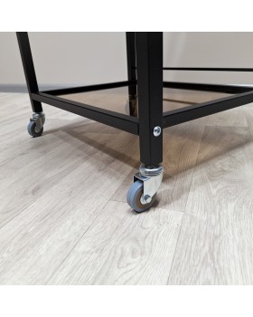 Тележка для педикюра на колесиках с ящиком ST_R-9 black черная тележка для тату столик для мастера ресниц-foto6