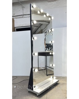 Парикмахерское зеркало с лампами для визажиста в салон красоты MR#ДЗ-08