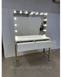 Столик для візажу та макіяжу MR_ДЗ-09 з LED-дзеркалом і висувними ящиками Перукарські дзеркала-foto4