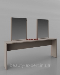 Робоче місце перукаря для двох майстрів Перукарське двомісне дзеркало для салону краси М416-foto2