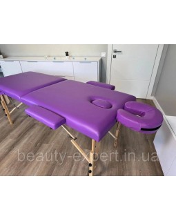 Складаний масажний стіл Relanto Purple Ш-70 см Переносна кушетка для масажу з отвором для обличчя-foto2