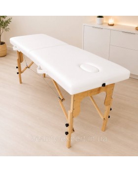 Переносний масажний стіл кушетка з вирізом для обличчя Ш-70 см Relanto White