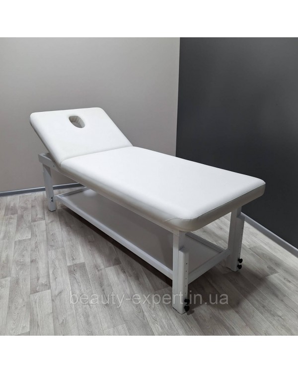 Дерев'яна кушетка масажна біла косметологічна KP-11 WHITE Масажні столи механічні Дерев'яна кушетка масажна біла косметологічна KP-11 WHITE Масажні столи механічні