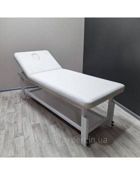 Дерев'яна кушетка масажна біла косметологічна KP-11 WHITE Масажні столи механічні Дерев'яна кушетка масажна біла косметологічна KP-11 WHITE Масажні столи механічні