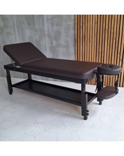 Професійна кушетка КР-10 BROWN - 2-х секційний масажний стіл для салону з механічним регулюванням-foto6