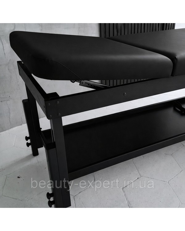 Кушетка для масажу з регулюванням висоти КР-10 black масажний стіл Кушетка для масажу з регулюванням висоти КР-10 black масажний стіл