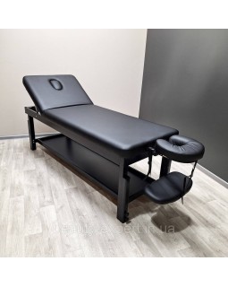 Професійний масажний стіл кушетка для масажиста з отвором для обличчя та підголовником КР 10+(BLACK)-foto8
