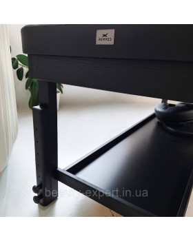 Массажный стол (220*70*h69-94см) 1 секция деревянная кушетка для массажа с подголовником КР-9 Black-foto5