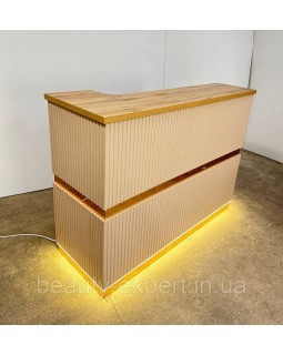 Стійка - рецепція адміністратора в салоні краси красиві ресепшн з LED підсвічуванням для клініки РЕС-13/в_MR Стійка - рецепція адміністратора в салоні краси красиві ресепшн з LED підсвічуванням для клініки РЕС-13/в_MR